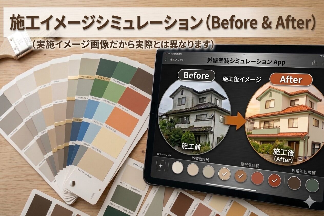 太田市 屋根塗装 遮熱塗料の色選びと施工イメージ